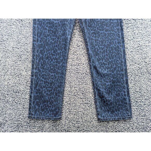 Mother Superior The Tomcat Ankle Sinister Blue Jeans Womens 32 Leopard Crop - Picture 6 of 16